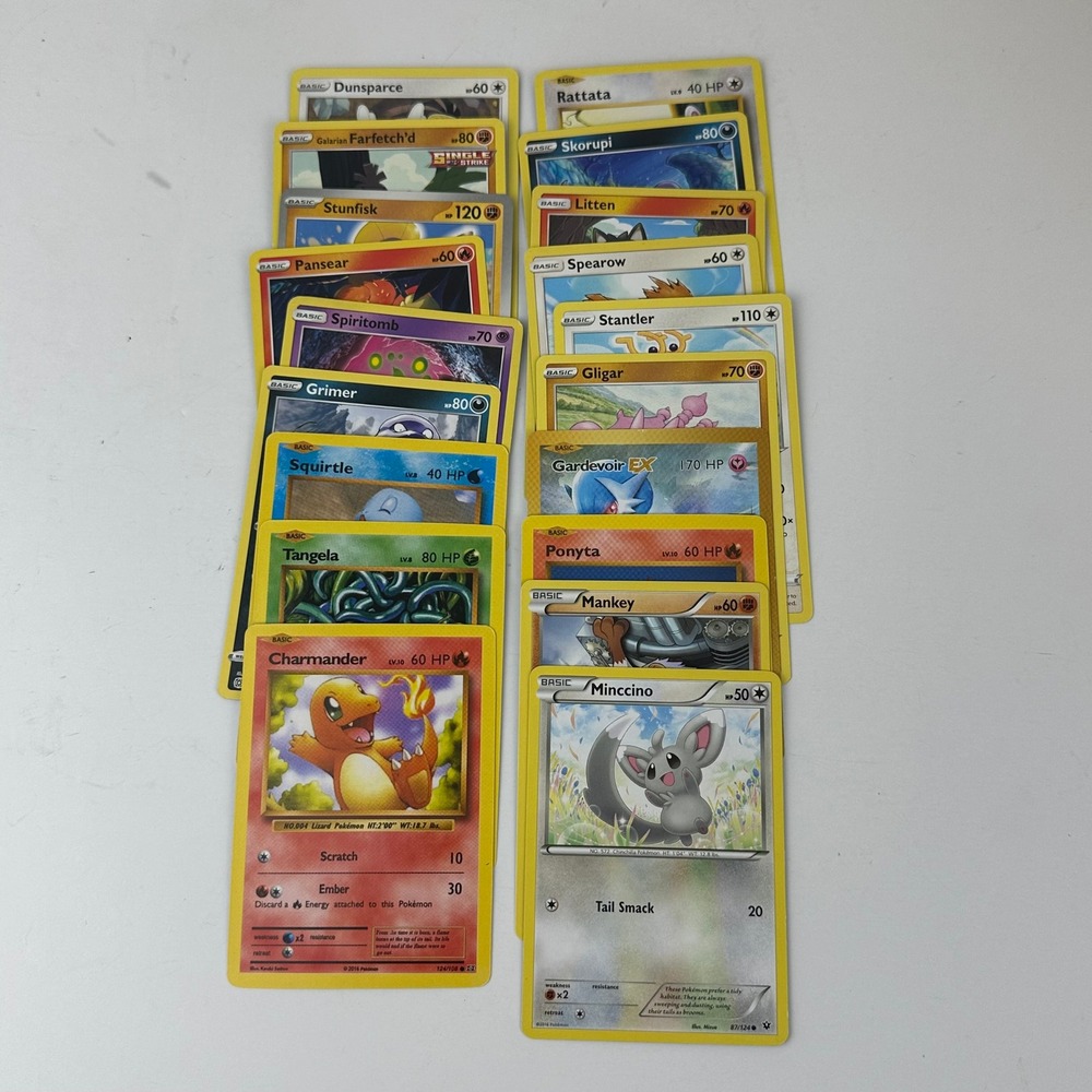 Pokemon TCG Card Lot Charmander Gardevoir EX Squirtle Basic Mixed Set 20 Cards